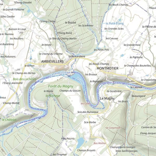 Plan cartographique de Étang des Grosses Granges