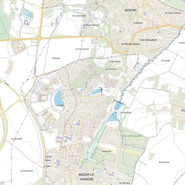 Plan cartographique de Étang des Grouettes