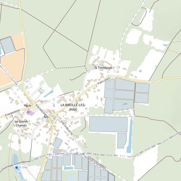 Plan cartographique de Étang des Hautes Belles