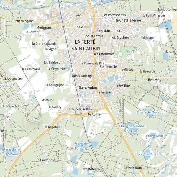 Plan cartographique de Étang des Hautes Brosses