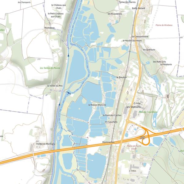 Plan cartographique de Étang des Iles (Fontenay-sur-Loing)