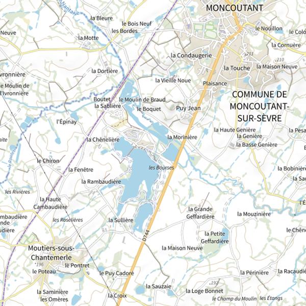 Plan cartographique de Étang des Iles (Moncoutant-sur-Sèvre)