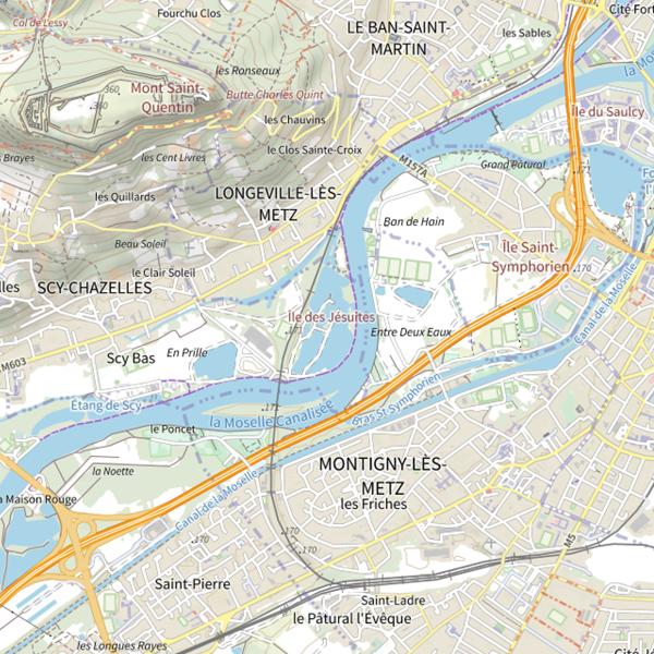Plan cartographique de Étang des Jésuites