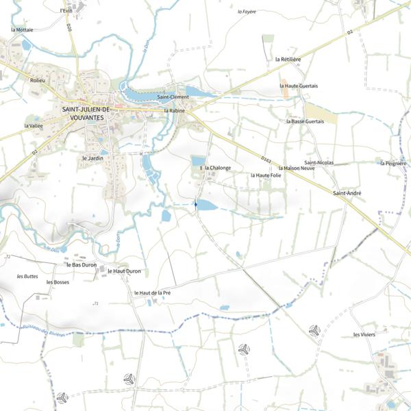Plan cartographique de Étang des Landes (Saint-Julien-de-Vouvantes)