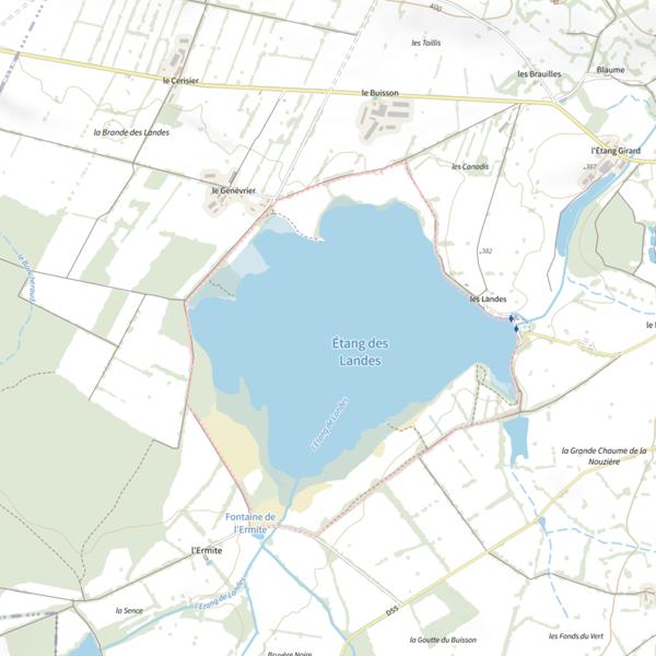 Plan cartographique de Étang des Landes