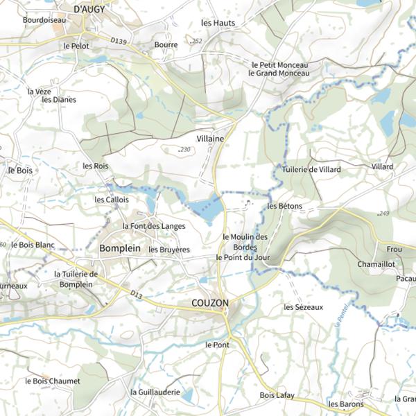 Plan cartographique de Étang des Langes