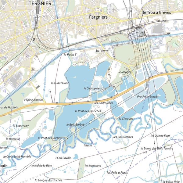 Plan cartographique de Étang des Lins