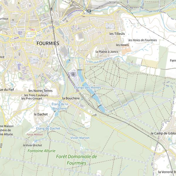 Plan cartographique de Étang des Moines