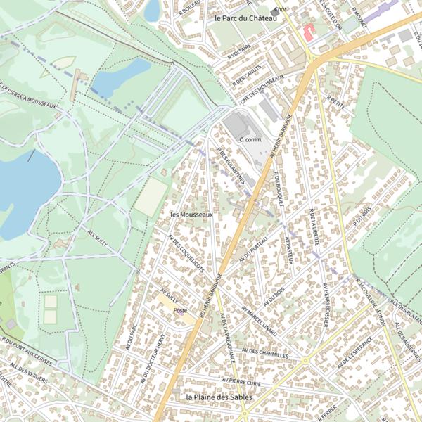 Plan cartographique de Étang des Mousseaux