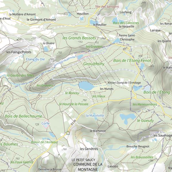 Plan cartographique de Étang des Murots