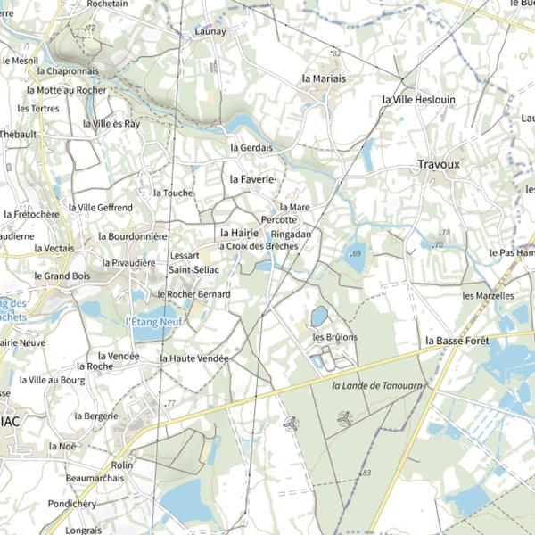 Plan cartographique de Étang des Noës