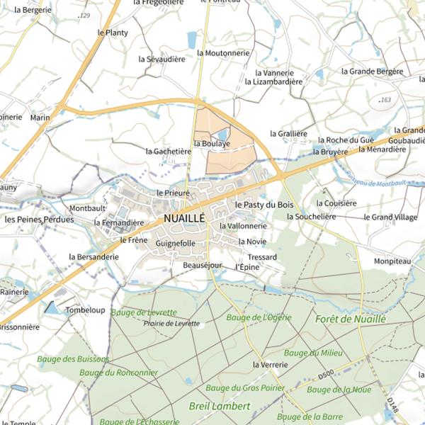 Plan cartographique de Étang des Noues