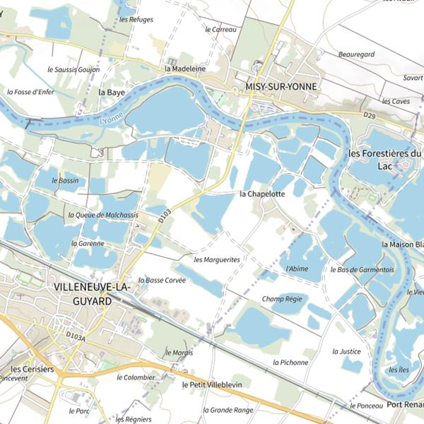 Plan cartographique de Étang des Pâtures