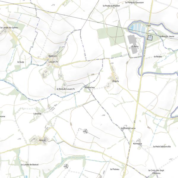 Plan cartographique de Étang des Pes Bigots
