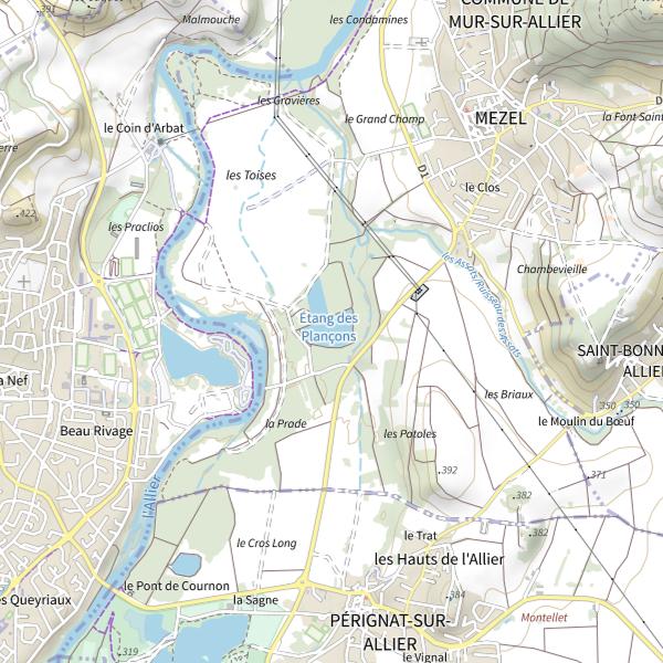 Plan cartographique de Étang des Plançons