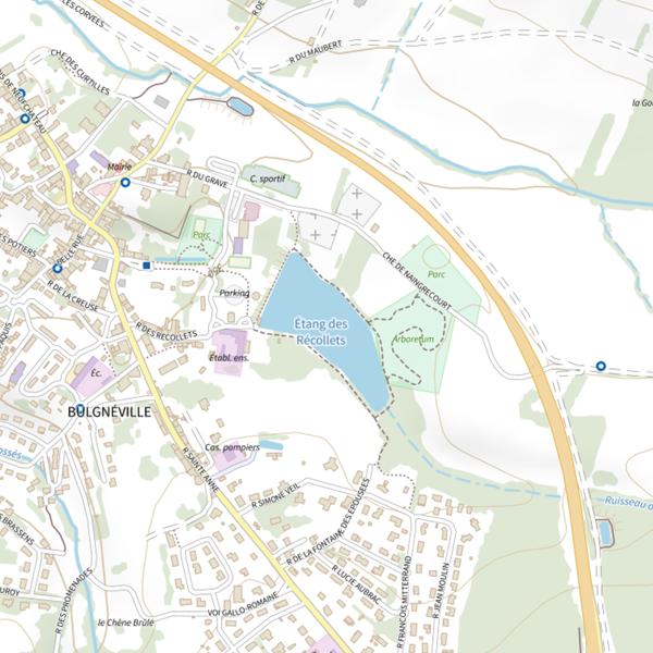 Plan cartographique de Étang des Récollets