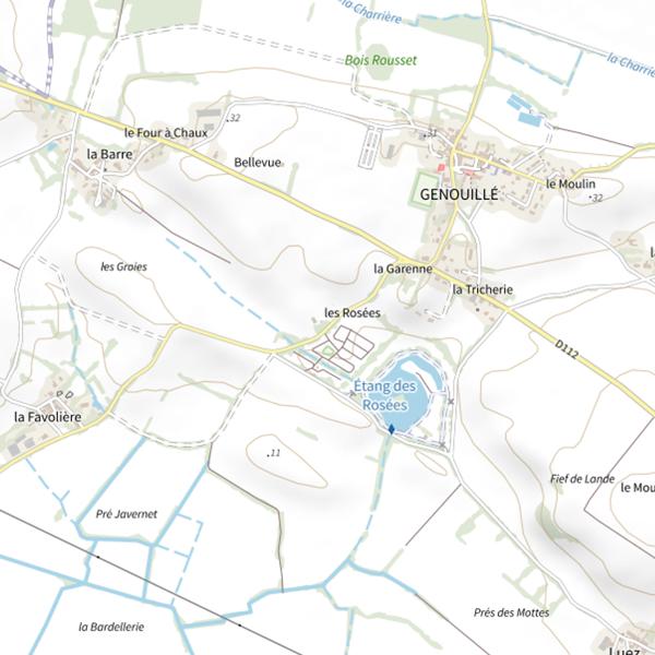 Plan cartographique de Étang des Rosées