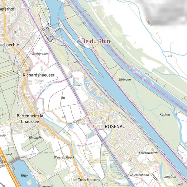 Plan cartographique de Étang des Roses