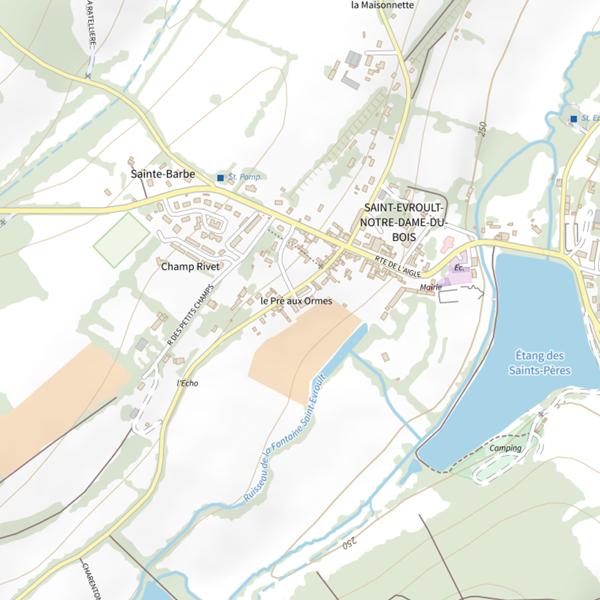 Plan cartographique de Étang des Saint Pères