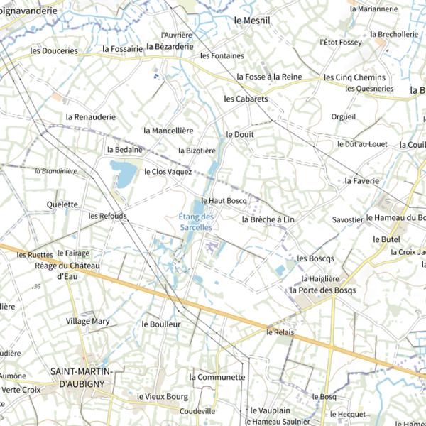 Plan cartographique de Étang des Sarcelles