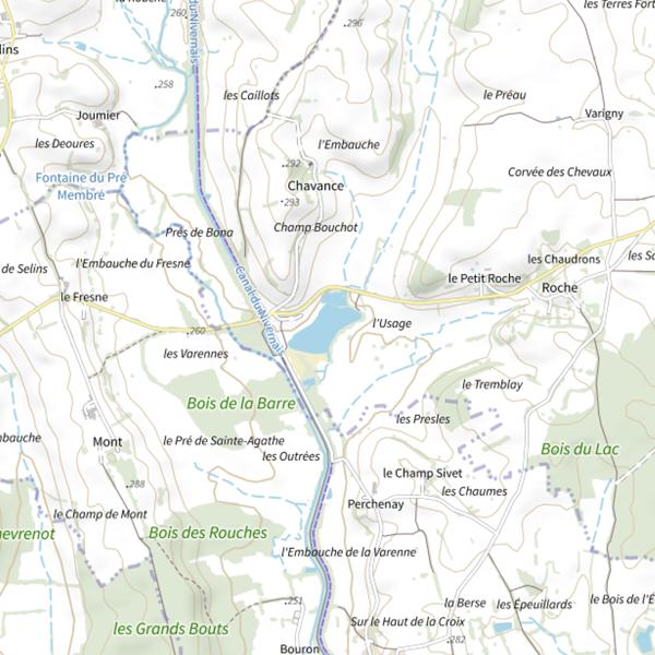 Plan cartographique de Étang des Saules - Carpes XXL