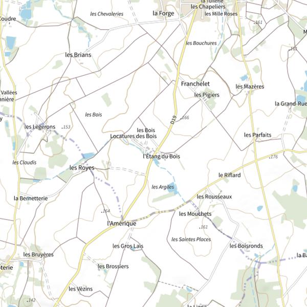 Plan cartographique de Étang des Sceps