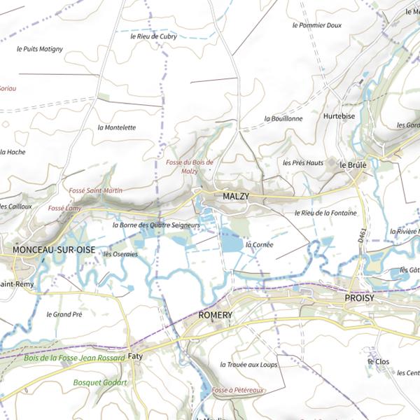 Plan cartographique de Étang des Sources (Malzy)