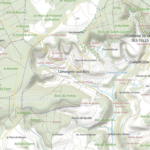 Plan cartographique de Étang des Tailles (Vals-des-Tilles)