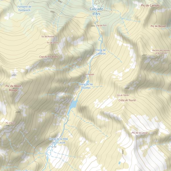 Plan cartographique de Étang Des Truites (Las Touetos)