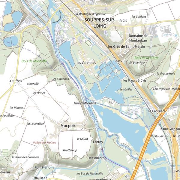 Plan cartographique de Étang des Varennes : Parcours fédéral (21,3ha)