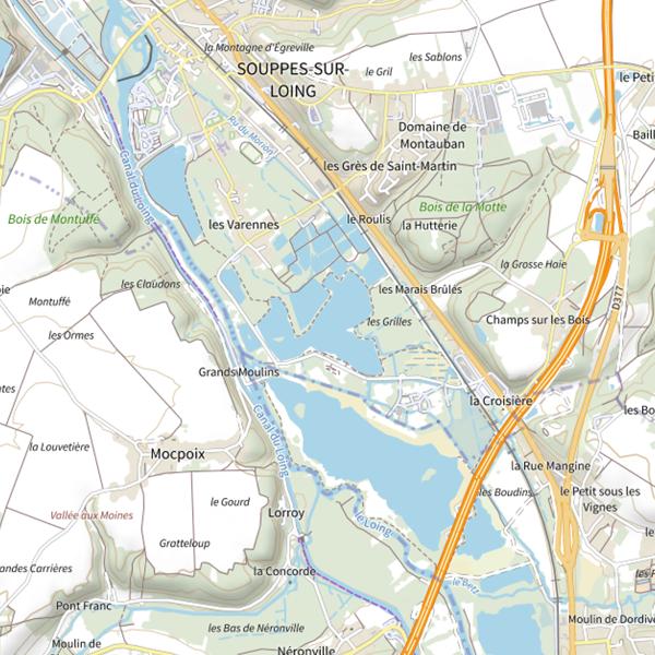 Plan cartographique de Étang des Varennes