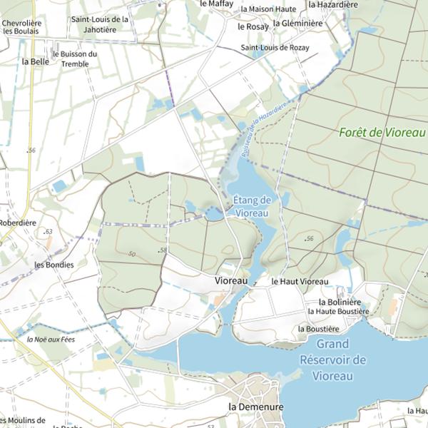 Plan cartographique de Étang des Ventes