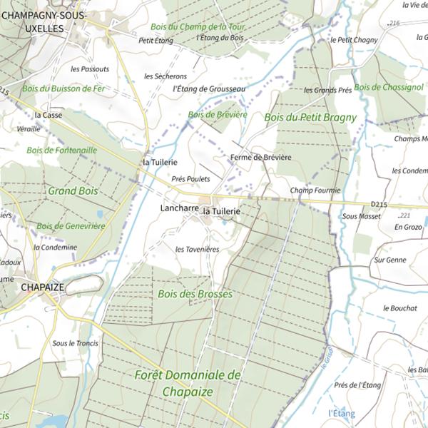 Plan cartographique de Étang des Vernes