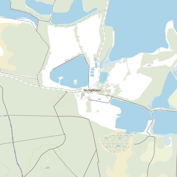 Plan cartographique de Étang des Vigneaux