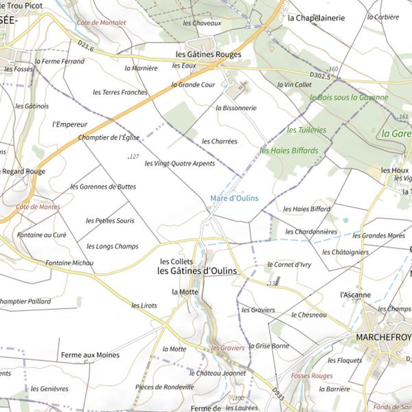 Plan cartographique de Étang des Vingtaines