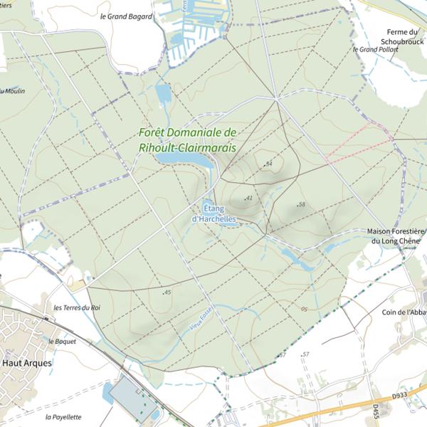 Plan cartographique de Étang d'Harchelles