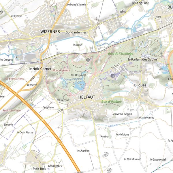 Plan cartographique de Étang d'Helfaut