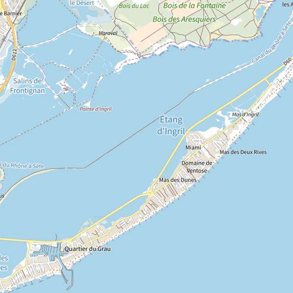 Plan cartographique de Étang d'Ingril