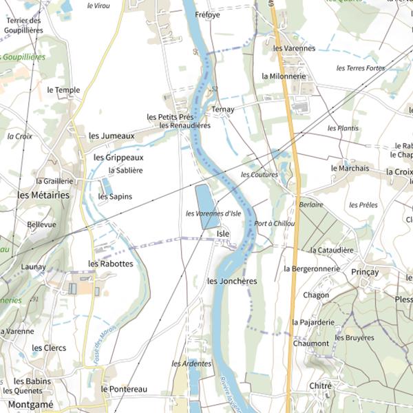 Plan cartographique de Étang d'Isle (Cenon-sur-Vienne)
