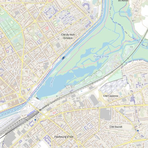 Plan cartographique de Étang d'Isle (Saint-Quentin)