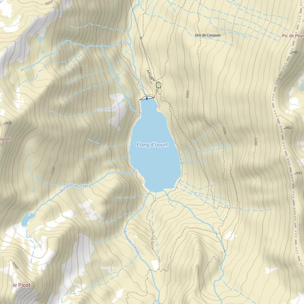 Plan cartographique de Étang d'Izourt
