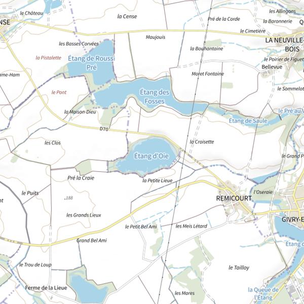 Plan cartographique de Étang d'Oie
