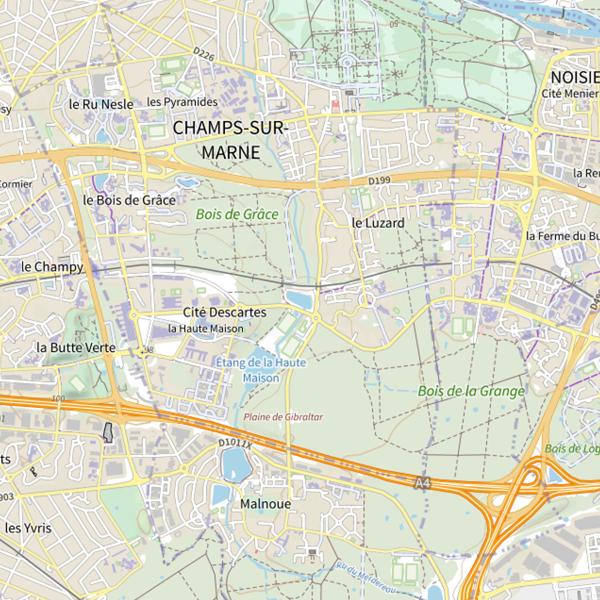 Plan cartographique de Étang du Bailly