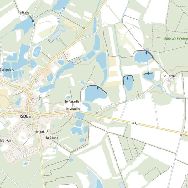 Plan cartographique de Étang du Barreau