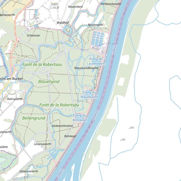 Plan cartographique de Étang du Blauelsand