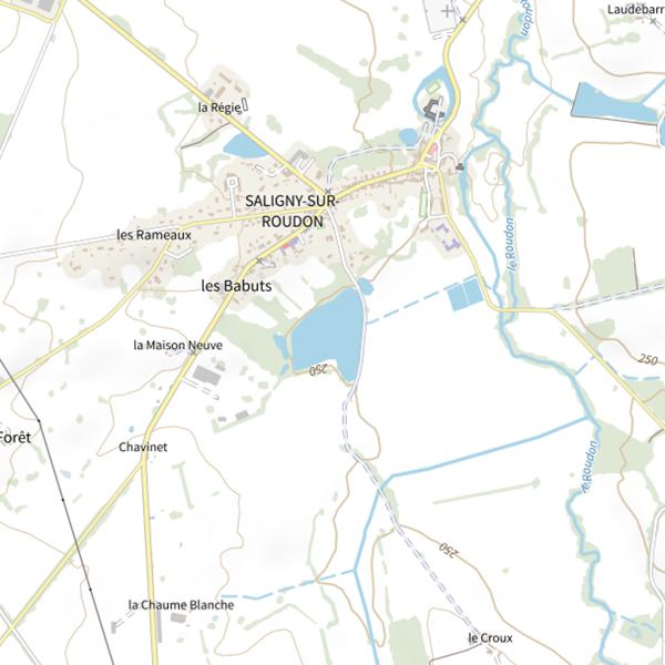 Plan cartographique de Étang du Bourg