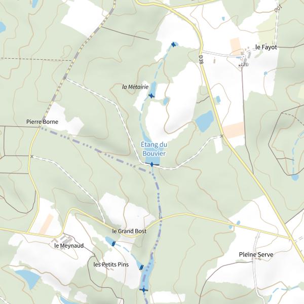 Plan cartographique de Étang du Bouvier