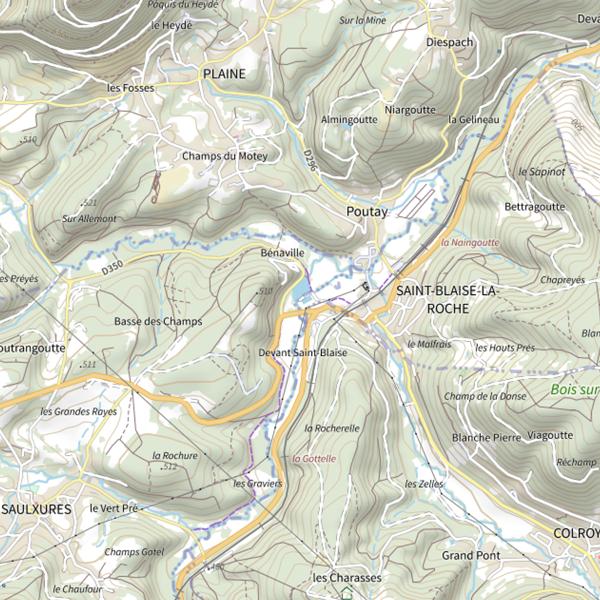 Plan cartographique de Étang du Breux