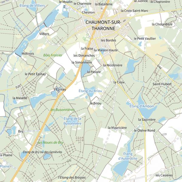 Plan cartographique de Étang du Briou
