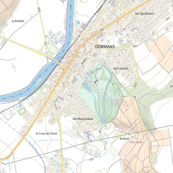 Plan cartographique de Étang du Château (Dormans)